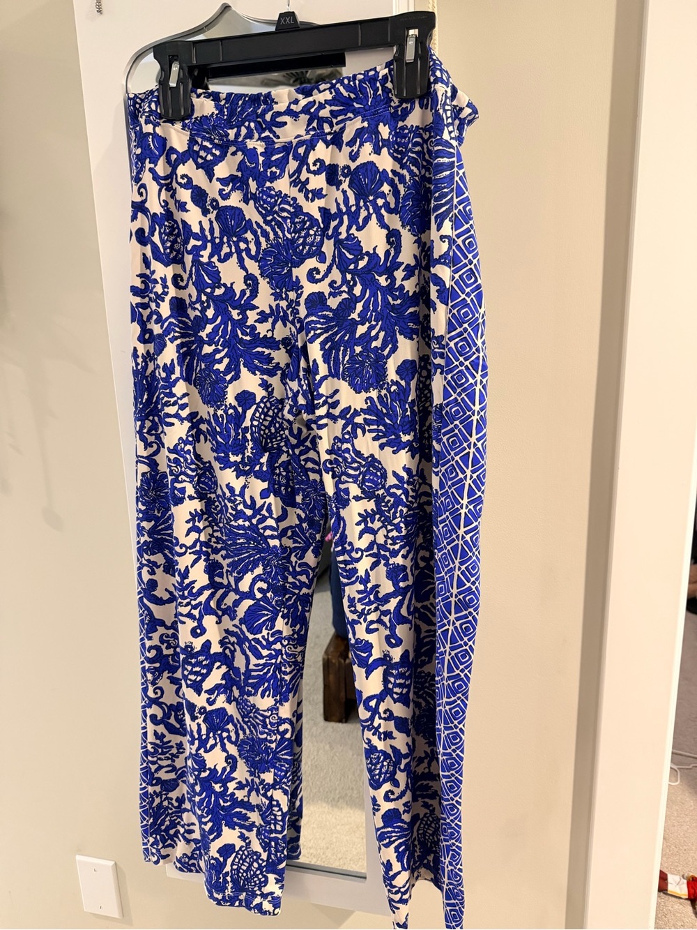 Lilly Pulitzer Royal Blue & Off White Printed Grenada Pants